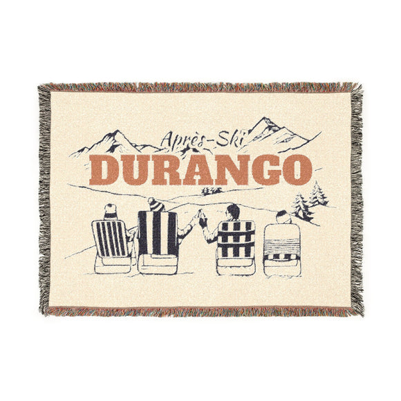 Durango, Colorado Ski Town Throw Blanket | Mountain Woven Blanket