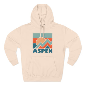 Buy pale-pink Aspen, Colorado Hoodie - Retro Mountain Unisex Sweatshirt