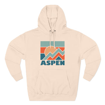 Buy pale-pink Aspen, Colorado Hoodie - Retro Mountain Unisex Sweatshirt