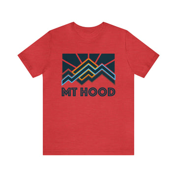 Buy heather-red Mt Hood, Oregon T-Shirt - Retro Unisex Mt Hood Shirt