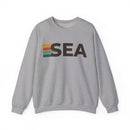 Seattle, Washington SEA Retro Stripe Sweatshirt-3