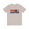 Retro Aspen, Colorado T-shirt, Mountain Tee, Vintage Aspen Unisex Jersey Shirt, Outdoor Hiking Apparel