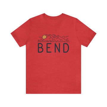 Buy heather-red Bend, Oregon T-Shirt - Retro Unisex Bend Shirt