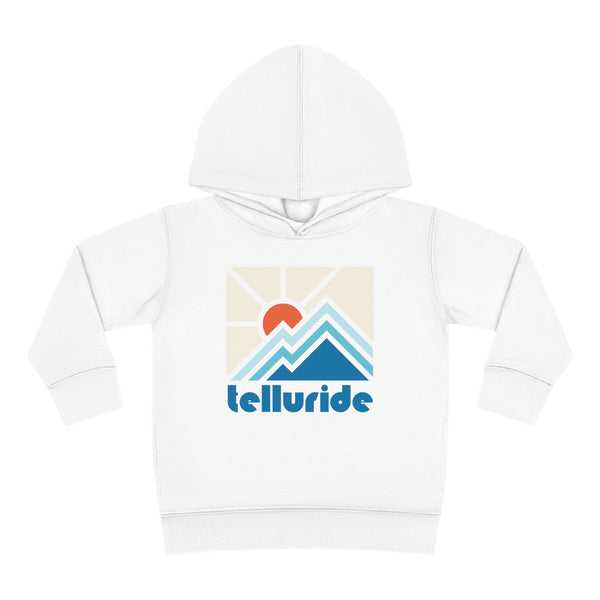 Telluride, Colorado Toddler Hoodie - Minimal Style Unisex Telluride Toddler Sweatshirt