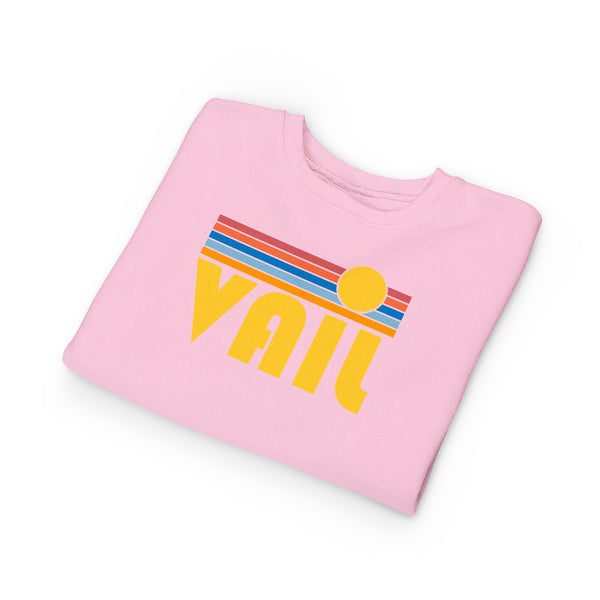 Vail, Colorado Toddler Sweatshirt - Retro Sun Vail Toddler Crewneck Sweatshirt