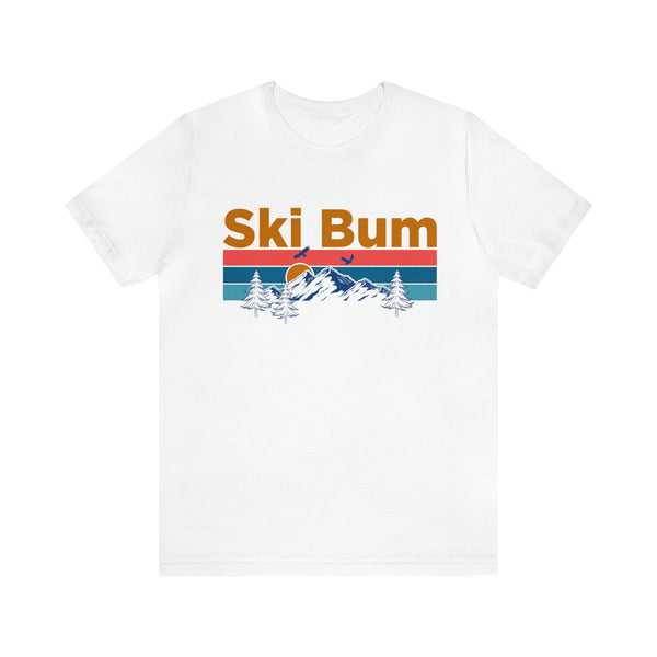Ski Bum T-Shirt - Mountain Sunset Unisex Ski Bum Shirt