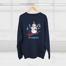Premium Wyoming Skiing Snowman Sweatshirt-12