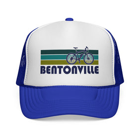 Buy royal Bentonville, Arkansas Retro Bike Trucker Hat - Vintage Style Bentonville Cap