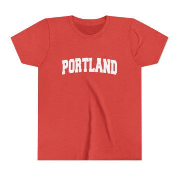 Buy heather-red Portland, Oregon Youth Graphic Tee - Kids Portland T Shirt