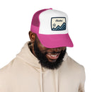 Alaska Retro Mountain Foam Trucker Hat — Vintage Snowflake-10