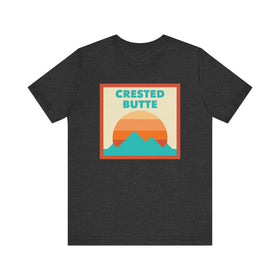 Retro Crested Butte, Colorado T-Shirt, Mountain Sun Tee, Unisex Graphic Shirt, Vintage Top, Outdoor Adventure Clothing