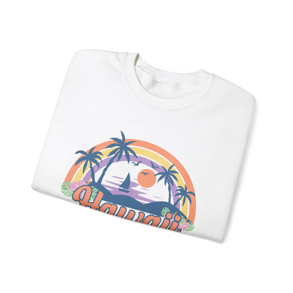 Hawaii Sweatshirt - Unisex Retro Beach Hawaii Crewneck Sweatshirt