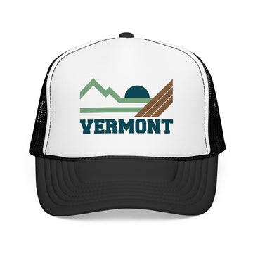 Buy black-white Vermont Trucker Hat - Vermont Mountain Cap
