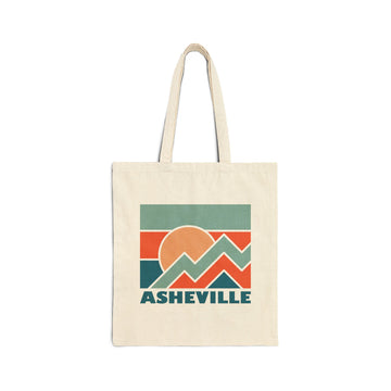 Asheville, North Carolina Cotton Canvas Asheville Tote Bag - Sunset Square