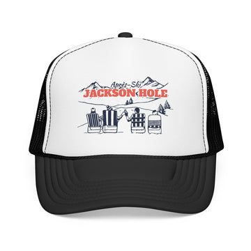 Jackson Hole, Wyoming Après-ski Trucker Hat — Foam Mesh Cap - 0