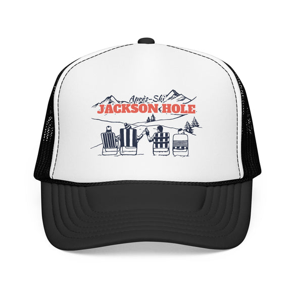 Jackson Hole, Wyoming Après-ski Trucker Hat — Foam Mesh Cap