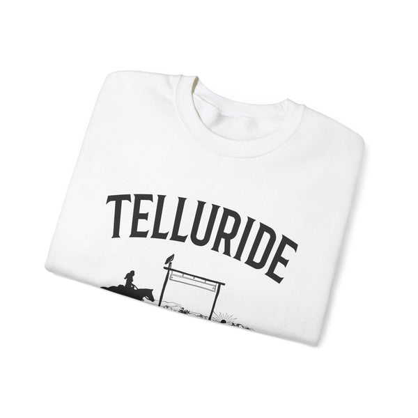 Telluride, Colorado Sweatshirt - Colorado Cowgirl Graphic Crewneck