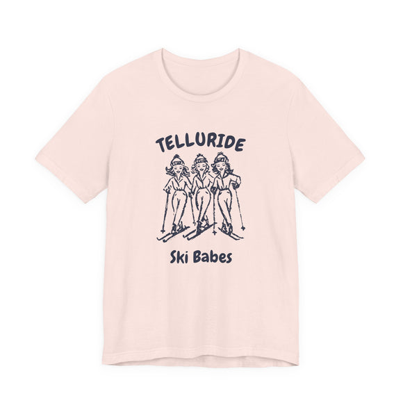 Telluride, Colorado Ski Babes T‑Shirt — Retro Skiing Graphic Tee