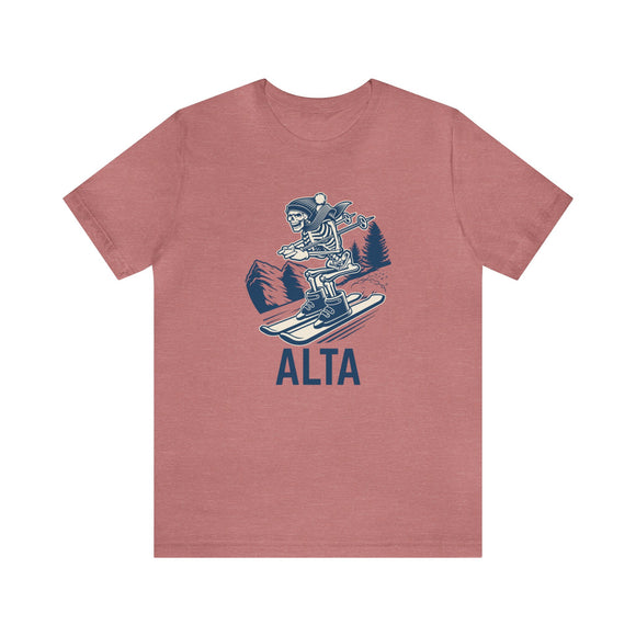 Alta, Utah T-Shirt - Skeleton Skier Unisex Alta Shirt