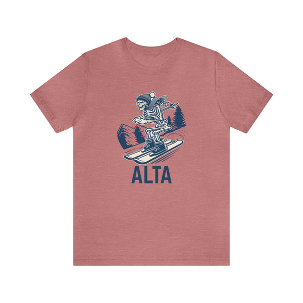 Alta, Utah T-Shirt - Skeleton Skier Unisex Alta Shirt