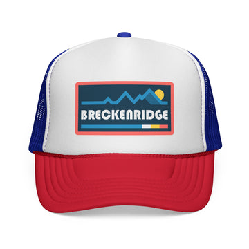 Breckenridge, Colorado Retro Mountains Trucker Hat - Vintage Style Breckenridge Cap