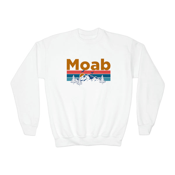 Moab, Utah Youth Sweatshirt - Unisex Kid's Moab Crewneck Sweatshirt