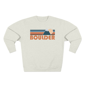 Premium Boulder, Colorado Retro Mountain Graphic Sweatshirt