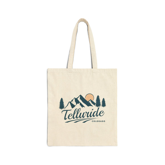 Telluride, Colorado Cotton Canvas Tote Bag - 15" x 16"