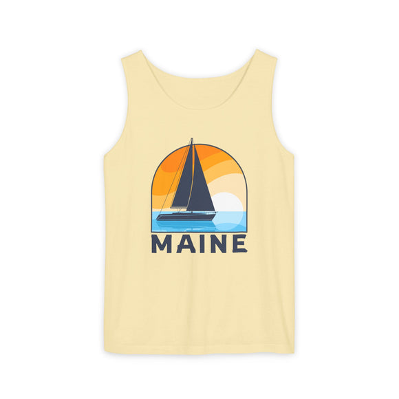 Maine Sailboat Tank Top | Comfort Colors 100% Cotton