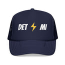 Detroit, Michigan Retro Trucker Hat - Lightning Foam Cap-2