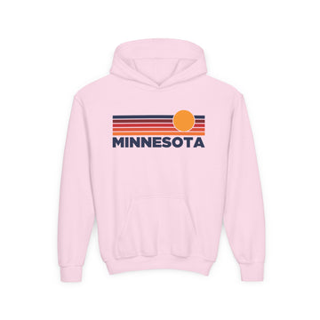 Buy light-pink Minnesota Youth Hoodie - Kids Minnesota Hooded Sweatshirt