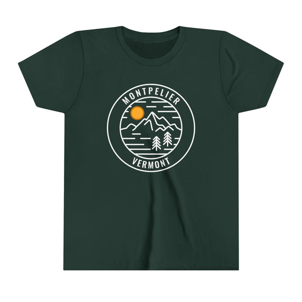 Montpelier, Vermont Youth Shirt - Retro Mountain Montpelier Kid's T-Shirt