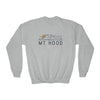 Mt Hood, Oregon Youth Sweatshirt - Unisex Kid's Mt Hood Crewneck Sweatshirt