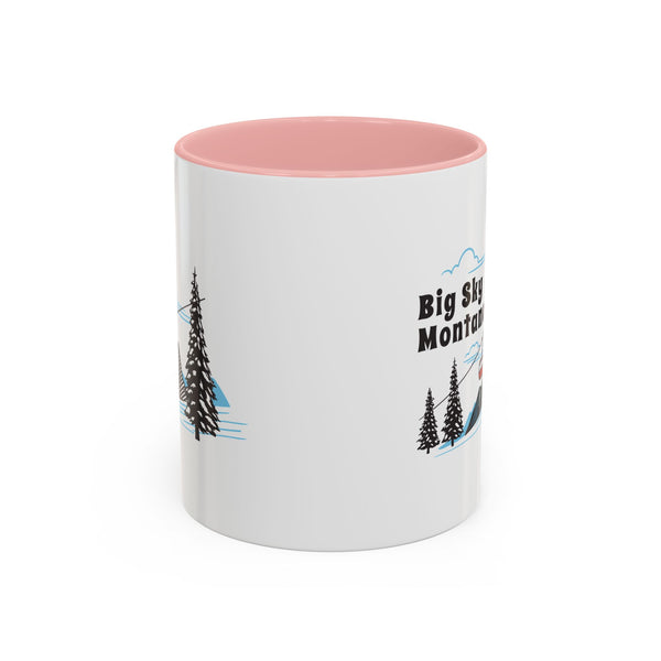 Big Sky, Montana Retro Snow Skiing Mountain 11 oz Mug, Ski Lodge Decor Coffee Cup, Mountain Gondola  Lover Gift, Retro Skiing Mug