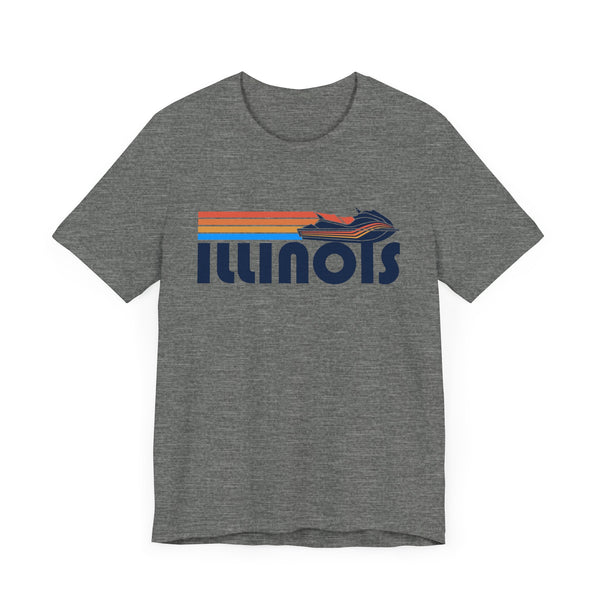 Illinois T Shirt - Retro Jetski PWC Graphic Illinois Tee