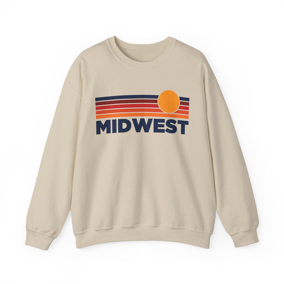 Midwest Sweatshirt Retro Sun Unisex - Vintage Midwest Inspired Warm Pullover Jumper