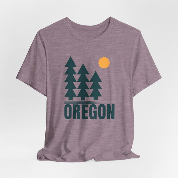 Oregon T Shirt - Retro Trees Oregon Tee