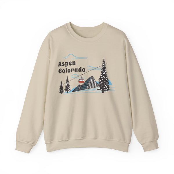 Aspen, Colorado Sweatshirt - Unisex Retro Ski Mountain Gondola Aspen Sweatshirt