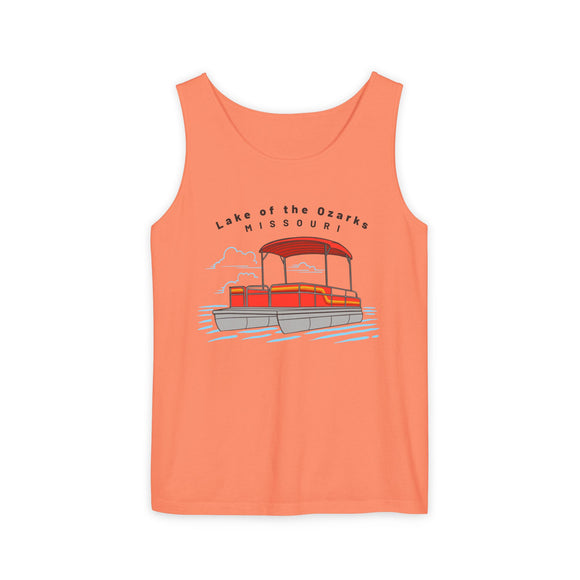 Lake of the Ozarks, Missouri Tank Top Unisex - Pontoon Boat - Comfort Colors - 100% Cotton