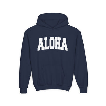 Buy navy Aloha Youth Hoodie - Kids Aloha Hooded Sweatshirt