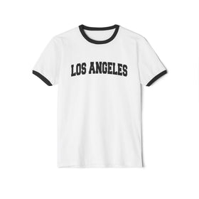 Buy white-black Los Angeles, California Cotton Ringer Graphic Tee - Unisex Los Angeles T Shirt, Vintage Style Tee, Men's/Women's Tee