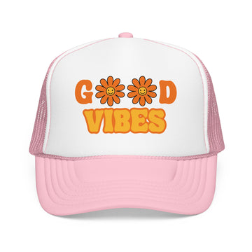 Buy light-pink-white Good Vibes Trucker Hat Boho