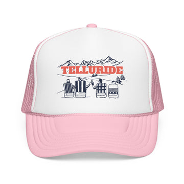 Buy light-pink-white Telluride, Colorado Après-ski Trucker Hat — Foam Mesh Cap