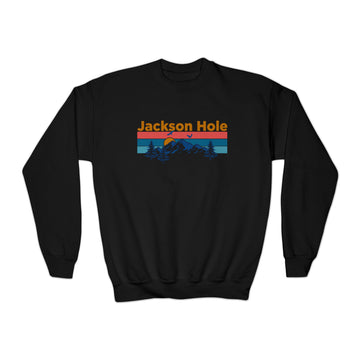 Jackson Hole, Wyoming Youth Sweatshirt - Unisex Kid's Jackson Hole Crewneck Sweatshirt - 0