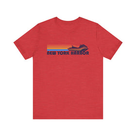 Buy heather-red New York Harbor T Shirt - Retro Jetski PWC Graphic New York Harbor Tee