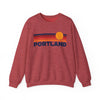 Portland, Oregon Sweatshirt Retro Sun Unisex - Portland Vintage Inspired Warm Pullover Jumper