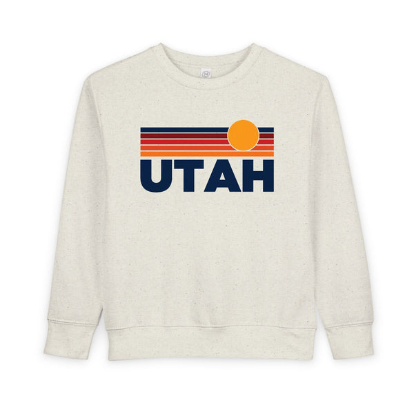 Utah Toddler Sweatshirt - Retro Sun Utah Toddler Crewneck Sweatshirt