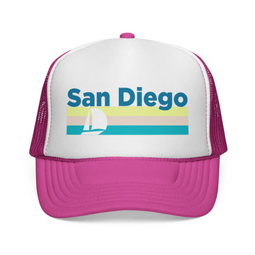 Buy pink San Diego, California Retro Sailboat Trucker Hat