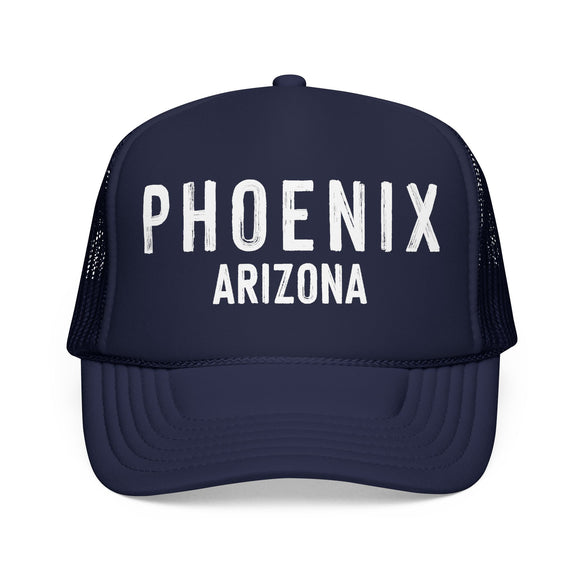 Phoenix, Arizona Trucker Hat - Foam Phoenix Cap - Block Letter State II