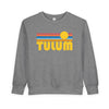 Tulum, Mexico Toddler Sweatshirt - Retro Sun Tulum Toddler Crewneck Sweatshirt